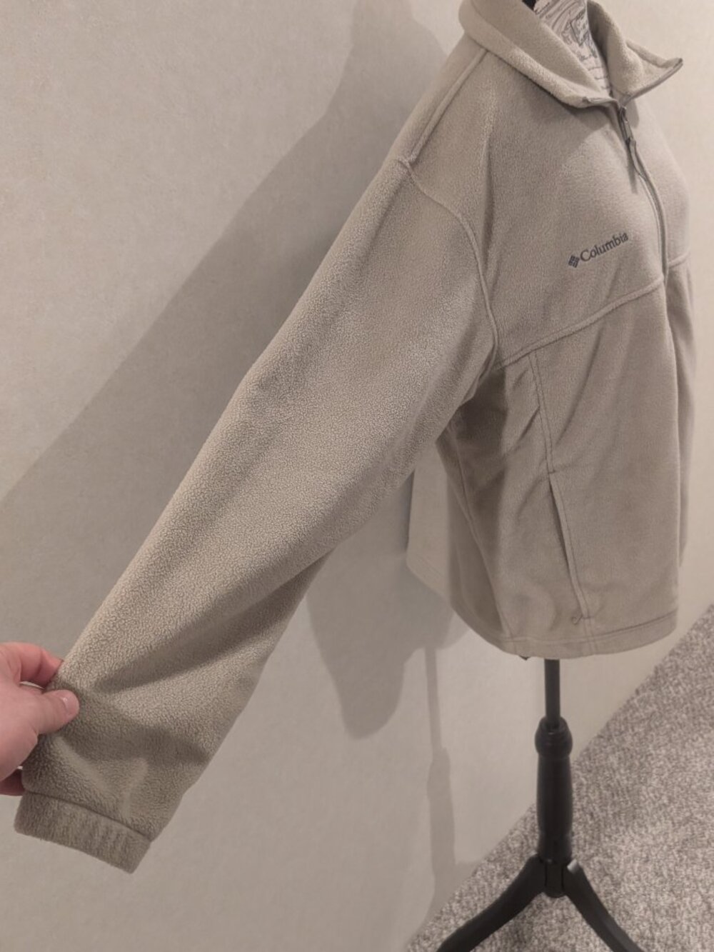 Columbia Steens Mountain Fleece Jacket Men's Large Beige Tan Full Zip - Picture 3 of 10